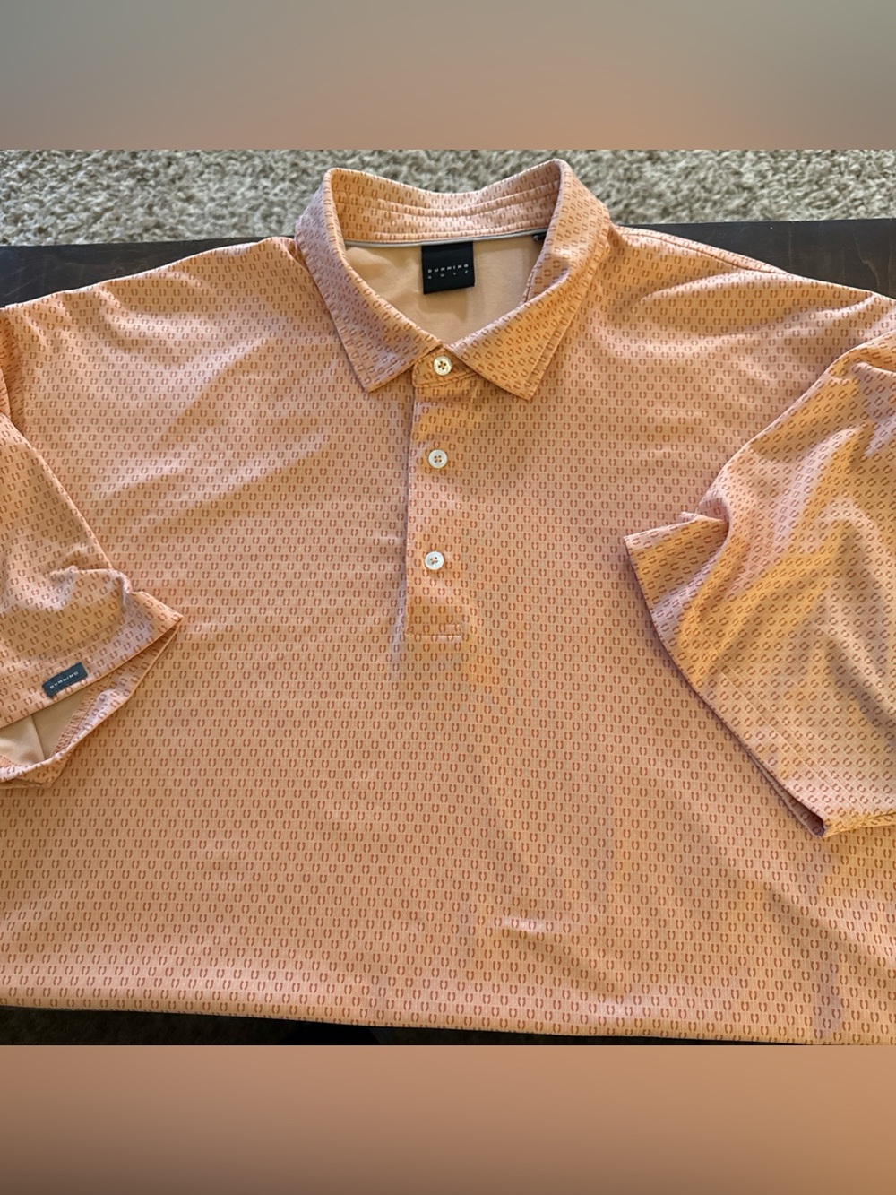 Orange Micro-Pattern Polo Shirt - Casual Performance dunning xxl 2xl